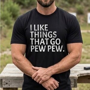 Pew Pew Black Graphic Tee